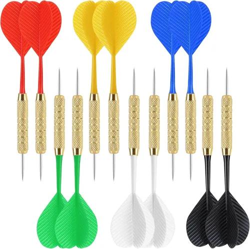 Accmor 18 Pack Steel Tip Darts, 18 Grams Metal Tip Dart Set, Darts Metal Tip Set, Metal Darts for Dartboard