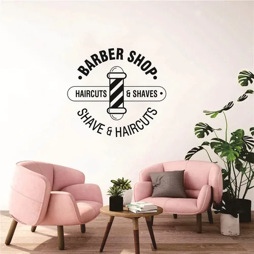 Adhesivo de vinilo extraíble para puerta de peluquería de 16 x 16 pulgadas, adhesivo de vinilo extraíble para puerta de peluquería, espejo o