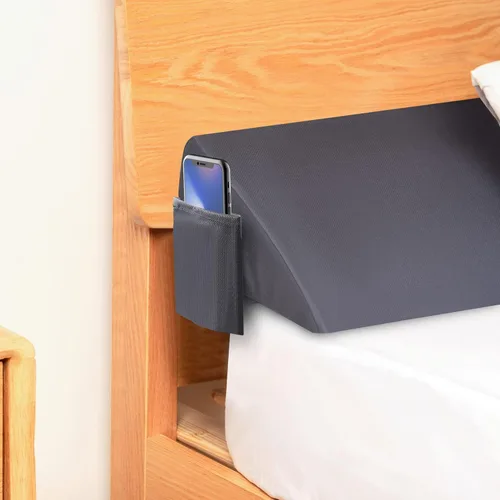 Vista 8 de Almohada de cuña de cama de tamaño matrimonial (54 x 10 x 6 pulgadas) para dormir, almohada de cabecero, relleno de huecos de cama, cuña de colchón