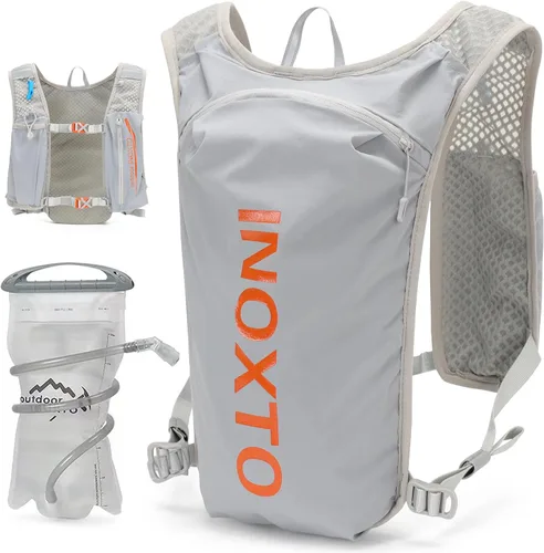 Vista 16 de INOXTO - Mochila de hidratación para correr, ligera, aislada, con bolsa de agua de 1.5 L, mochila para senderismo, senderismo, correr, ciclismo Negro