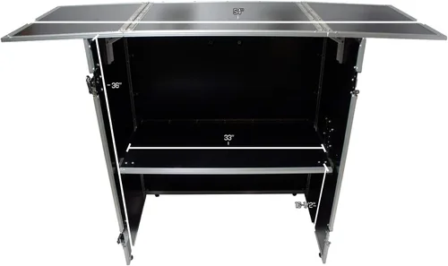 Vista 3 de Harmony Audio Cases HCDJSTANDT - Mesa de trabajo portátil plegable compacta para DJ