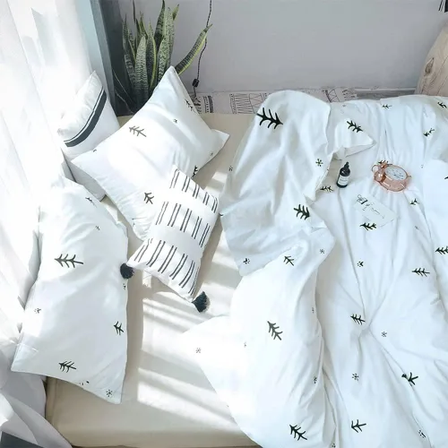 Vista 4 de BuLuTu Funda de edredón para niños, tamaño individual extra grande, de algodón, blanco y gris, juegos de ropa de cama de primera calidad para niños