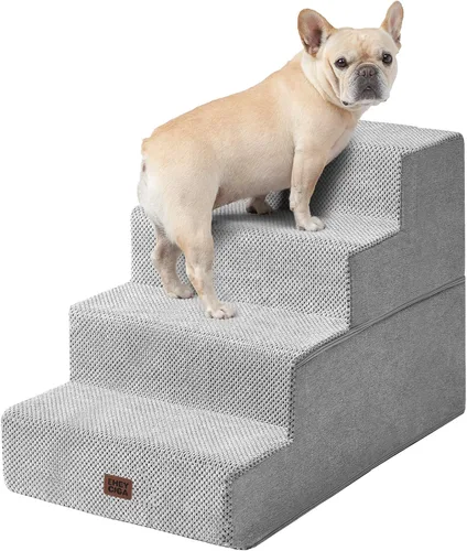 Vista 10 de EHEYCIGA Escaleras para perros pequeños de 13.5 pulgadas de alto, escalones para perros de 3 escalones para sofá y silla, escalones para mascotas