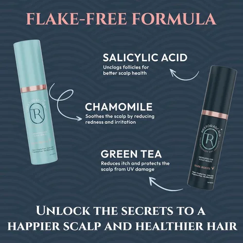 Vista 5 de Champú seco medicado para la caspa, la dermatitis seborreica y el tratamiento de la psoriasis Raíces oscuras