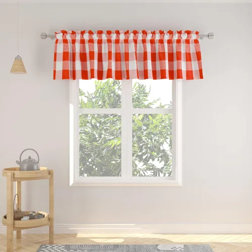 Vista 59 de Cenefas de cortina para ventana de 16 pulgadas de largo, 2 paneles de cuadros búfalo, cortinas pequeñas con bolsillo para barra, estilo clásico