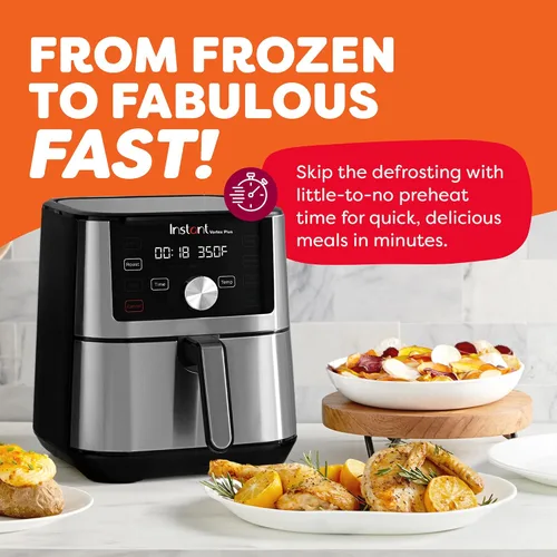 Vista 5 de Instant Pot Mini freidora de aire Vortex 6 en 1 de 4 cuartos de galón, opciones de programa personalizadas, freír al aire, asar, asar, deshidratar