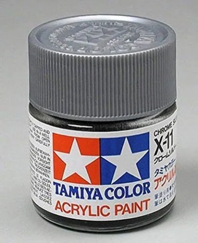 Tamiya America, Inc Acrylic X11 Gloss,Chrome Silver, TAM81011