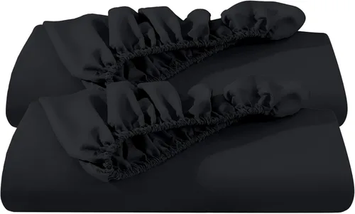 Vista 25 de Bare Home - Paquete de 2 sábanas bajeras Twin XL de microfibra ultrasuave 1800, resistente a las arrugas, con bolsillo profundo (Twin XL, azul claro)