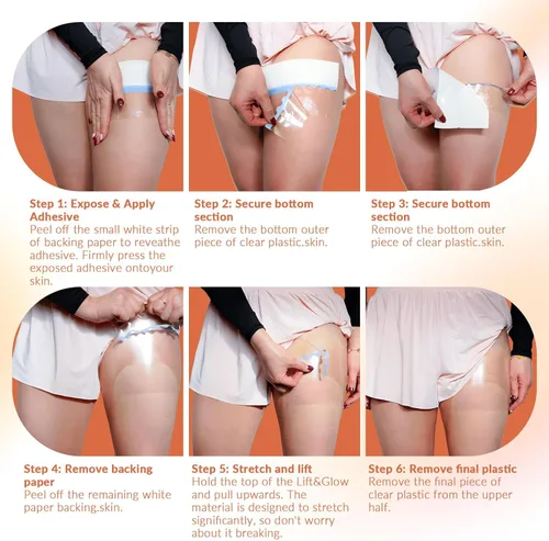 Vista 6 de 20 cintas de levantamiento de muslos, cinta de celulitis para levantamiento de muslos, cinta invisible para levantamiento de muslos, cinta