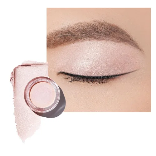 Vista 30 de Oulac Sombra de ojos en crema blanca brillante Iluminador a prueba de agua y sombra de ojos con purpurina de larga duración, color natural
