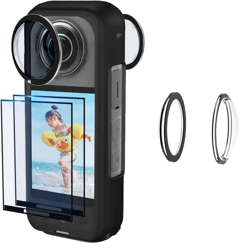 JZW-Shop Protectores de lente para Insta 360 X3 con protector de pantalla, protector de pantalla de vidrio templado para accesorios Insta 360 X3,
