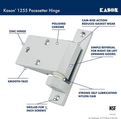 Vista 2 de Kason Bisagra Pacesetter 1255, cara lisa, 11255V00004C