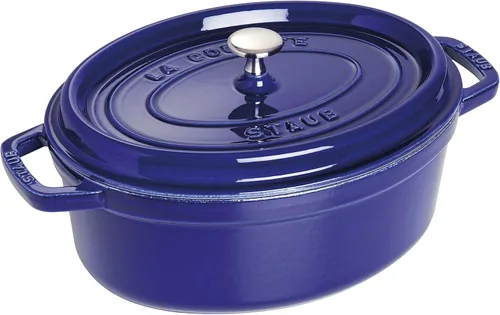 Vista 14 de Staub La Cocotte Oval 40500-236 Pico Cocotte Oval Gris 9.1 pulgadas (23 cm) Olla de hierro fundido esmaltada para Manos Izquierdas, Compatible