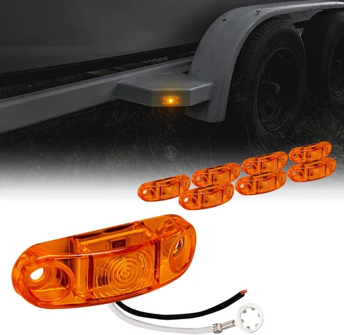 Vista 25 de TRUE MODS Luz de marcador LED de 2.5" ámbar para remolque con bisel cromado [DOT FMVSS 108] [SAE P2] [montaje superficial] [impermeable IP67] Luces