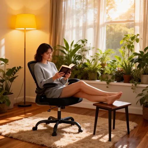 Vista 10 de ALLGOD Silla de oficina ergonómica, silla de escritorio ergonómica de malla transpirable con soporte lumbar, reposabrazos abatibles, sillas