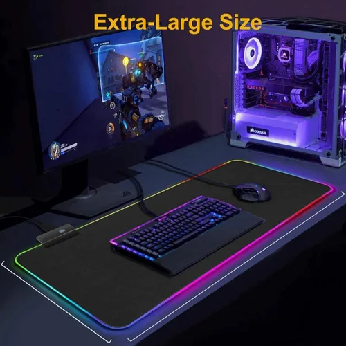 Vista 8 de Mouse Pads Anime Mause Pads Gaming LED Mousepad RGB Mouse Pad Pc Desk Protector Keyboard Desk Mat XXL,600x300x4MM