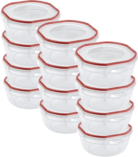 Vista 20 de Sterilite Tazón Ultra-Seal de 2.5 Qt, Recipiente Hermético para Almacenamiento de Alimentos, Plástico, Tapa con Pestillo, Apto para Microondas
