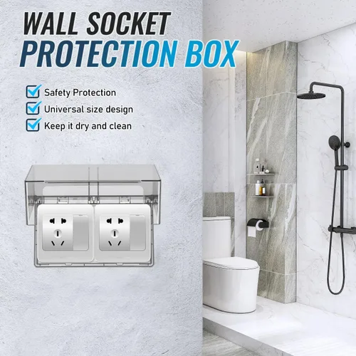 Vista 2 de Cubierta de salida al aire libre resistente a la intemperie cubierta de toma de corriente eléctrica para receptáculo exterior, resistente a