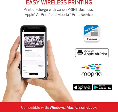 Vista 4 de Canon imageCLASS MF273dw - Impresora láser inalámbrica monocromática, multifunción con escáner, copiadora, alimentador automático de documentos