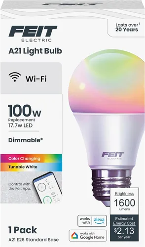 Vista 4 de Feit Electric Bombillas inteligentes, cambio de color A19 RGBW - 60W Eq - 1