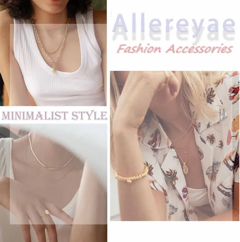 Vista 5 de Collar bohemio con perlas en Y de oro, círculo abierto en Y, Lariat, minimalista, cadena de gota de perlas, collar largo de círculo de karma