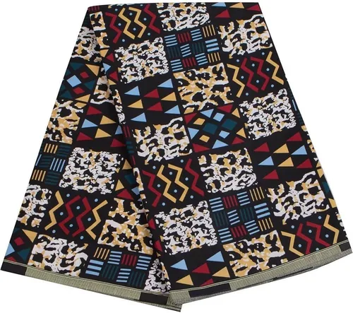 Tela africana 100% algodón Kente tela por yarda 6 yardas Afroamericano Ankara Imprimir Cera Tela 1510 24FS1510