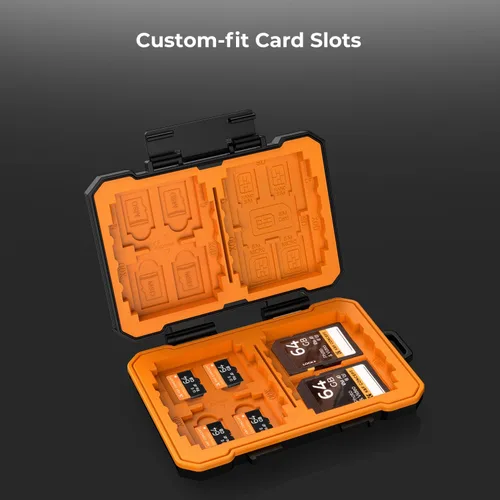 Vista 4 de K&F CONCEPT Estuche de 29 ranuras para tarjetas de memoria, estuche de transporte para tarjetas SD, CF, CFexpress, Micro SD, Nano SIM y Micro SIM