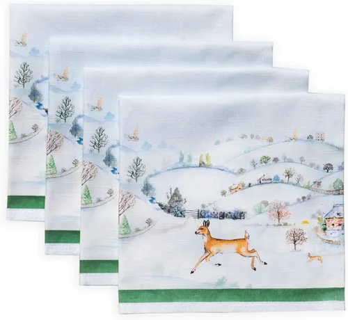 Vista 123 de Maison d' Hermine - Juego de 4 servilletas 100 % de tela de algodón lavable, decorar o regalar, hogar, cocina, comedor, fiestas de cóctel