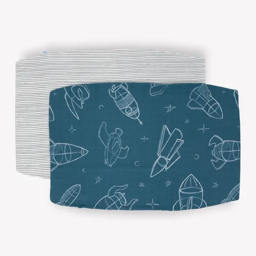 Vista 2 de Little Unicorn Paquete de 2 fundas de almohada estándar, tela de muselina súper suave y transpirable, cierre de sobre cómodo, para cuna y cama