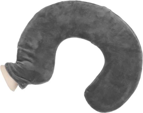 Vista 10 de Bolsa de agua caliente para el cuello, botella de agua caliente de goma en forma de U, calentador de cuello, almohada térmica con funda de forro