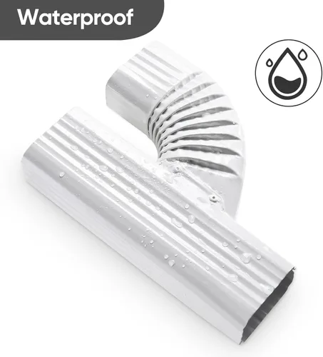 Vista 6 de VYH Downspout Gutter Y Conector Izquierdo 2x3 Vertical Alto Brillo Blanco