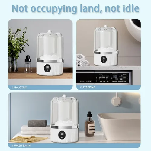 Vista 5 de Portable Mini Underwear Washing Machine - Wash Bras, Underwear, Socks with Ease, Digital Control Panel, Efficient Cleaning, Quiet Operation, Small