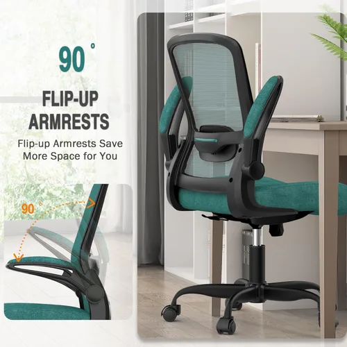 Vista 7 de Mimoglad Silla de Oficina, Silla de Escritorio Ergonómica con Soporte Lumbar Ajustable, Silla de Computadora de Malla de Respaldo Alto