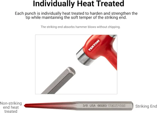 Vista 3 de TEKTON Punzón central de 1/2 pulgada 66085 Fabricado en Estados Unidos