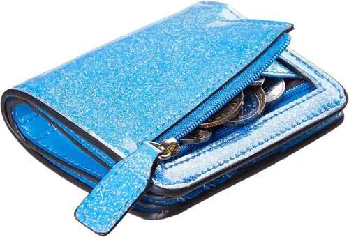 Vista 2 de Gostwo - Cartera compacta de piel genuina de lujo para mujer con bloqueo de RFID y ventana de identificación