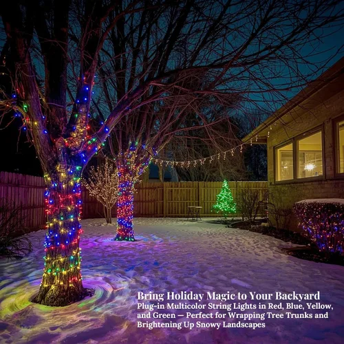 Vista 4 de Etinga - Guirnalda de 100 luces LED rosa, 33 pies con enchufe, luces de hadas decorativas con 8 modos para interiores y exteriores, dormitorio