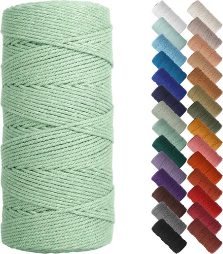 Vista 60 de NOANTA - Cuerda de macramé color verde aguacate, 2 mm x 220 yardas, cuerda de algodón colorido para colgar en la pared, ganchos de plantas