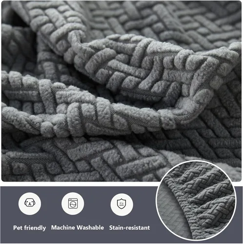 Vista 7 de Fundas para brazos de sofá reclinable, fundas para reposabrazos de sofá, fundas para brazos de silla, protectores (Textura-Azul, Grande (Juego de 2))