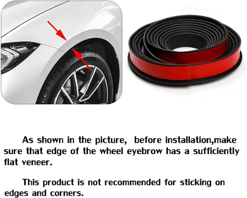Vista 3 de Protector de Ceja de Rueda de Coche Tira de Labios de Arco de Moldura Ensanchador de Guardabarros Protector Universal de Goma Protector de Ceja