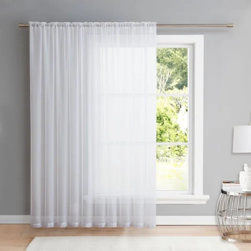 Vista 10 de NICETOWN Cortina de puerta de patio para puerta corrediza, con bolsillo para barra, elegante panel aireado y ligero para sala de estar/dormitorio