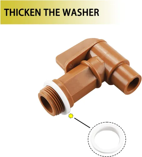 Vista 3 de Grifo de tambor con mango de plástico de 5 galones, grifo de barril para tambor de aceite o recipiente de agua de plástico o acero de 3/4 pulgadas