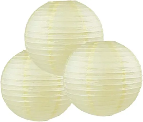 Vista 37 de Paquete de 3 linternas redondas de papel para decoración de boda y fiesta de cumpleaños (azul bebé, 4 pulgadas/3.9 in)