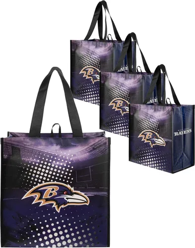 Vista 19 de FOCO - Bolsas de compras reutilizables con logotipo del equipo de la NFL unisex adulto, paquete de cuatro