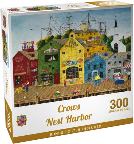 Masterpieces 300 Piece Jigsaw Puzzle for Adults and Families - Crows Nest Harbor - 19.25"x26.63"