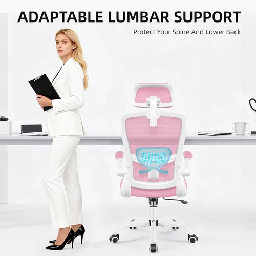 Vista 11 de FelixKing Silla de oficina, silla de escritorio con soporte lumbar ajustable, silla ergonómica para computadora con respaldo alto y reposabrazos