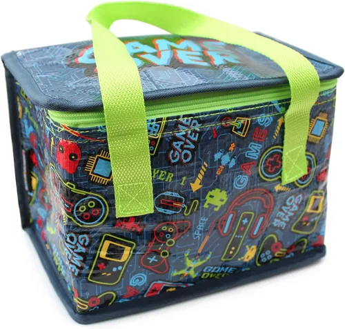 Bolsa de almuerzo aislada de moda para niños, lonchera plegable y reutilizable para niñas o niños, lonchera para la escuela, la playa o viajes,