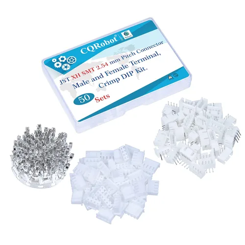 Vista 71 de CQRobot JST EL 4.5 mm de paso 2 pines conector electrónico IC macho, enchufes hembra carcasa y kit de terminales de crimpado en T macho/hembra. 50