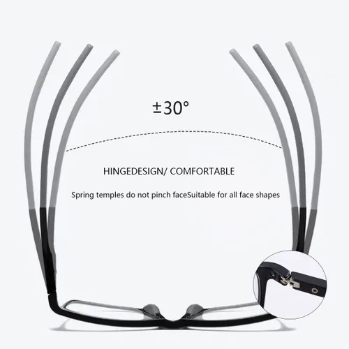 Vista 6 de Photochromic Progressive Multifocus Reading Glasses UV400 Spring Hinge Computer Anti Blue Light Eyewear for Men Women