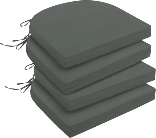 Vista 94 de downluxe - Juego de 2 cojines impermeables para sillas de exterior y muebles de patio, con correas, de espuma de alta densidad, para asiento al aire