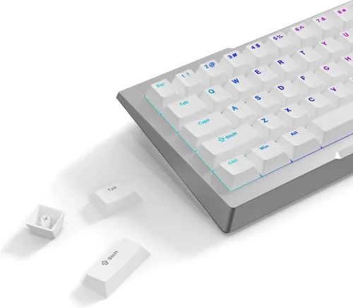 Vista 9 de PWNAGE Juego completo de teclas PBT - Juego de teclas de teclado completo PBT de doble disparo con brillo (negro)